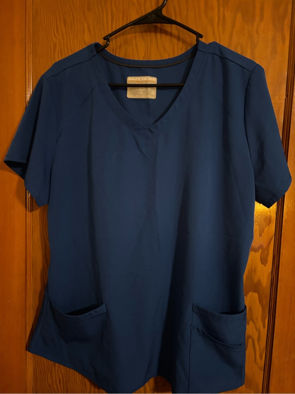 Skechers Women's V-Neck Short Sleeve Top in Deep Blue
